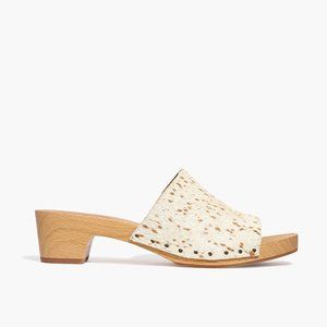Madewell - The Evelyn Slide Clog in Spotted Calf Hair - Size 7